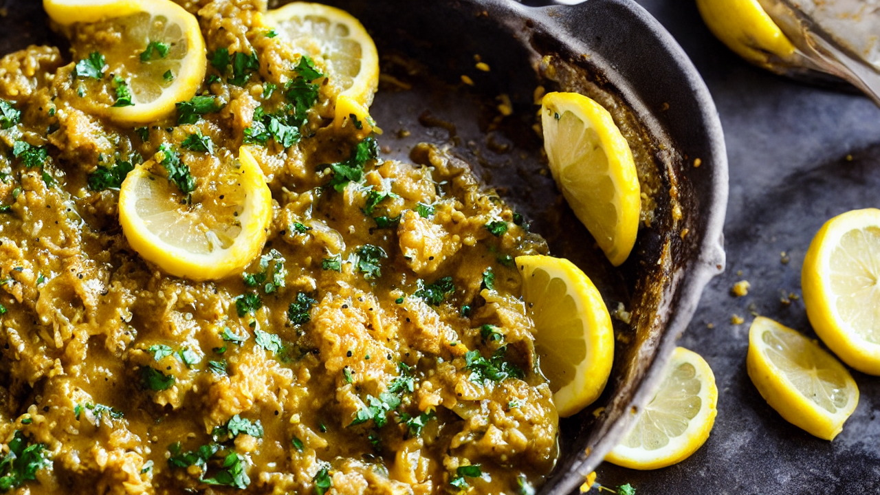 Plate with extra herbs and a squeeze of lemon. This dish is so delicious, it'll 