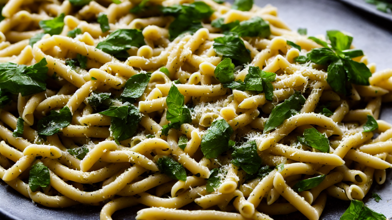 Cook pasta according to package instructions. Drain and toss with a splash of ol