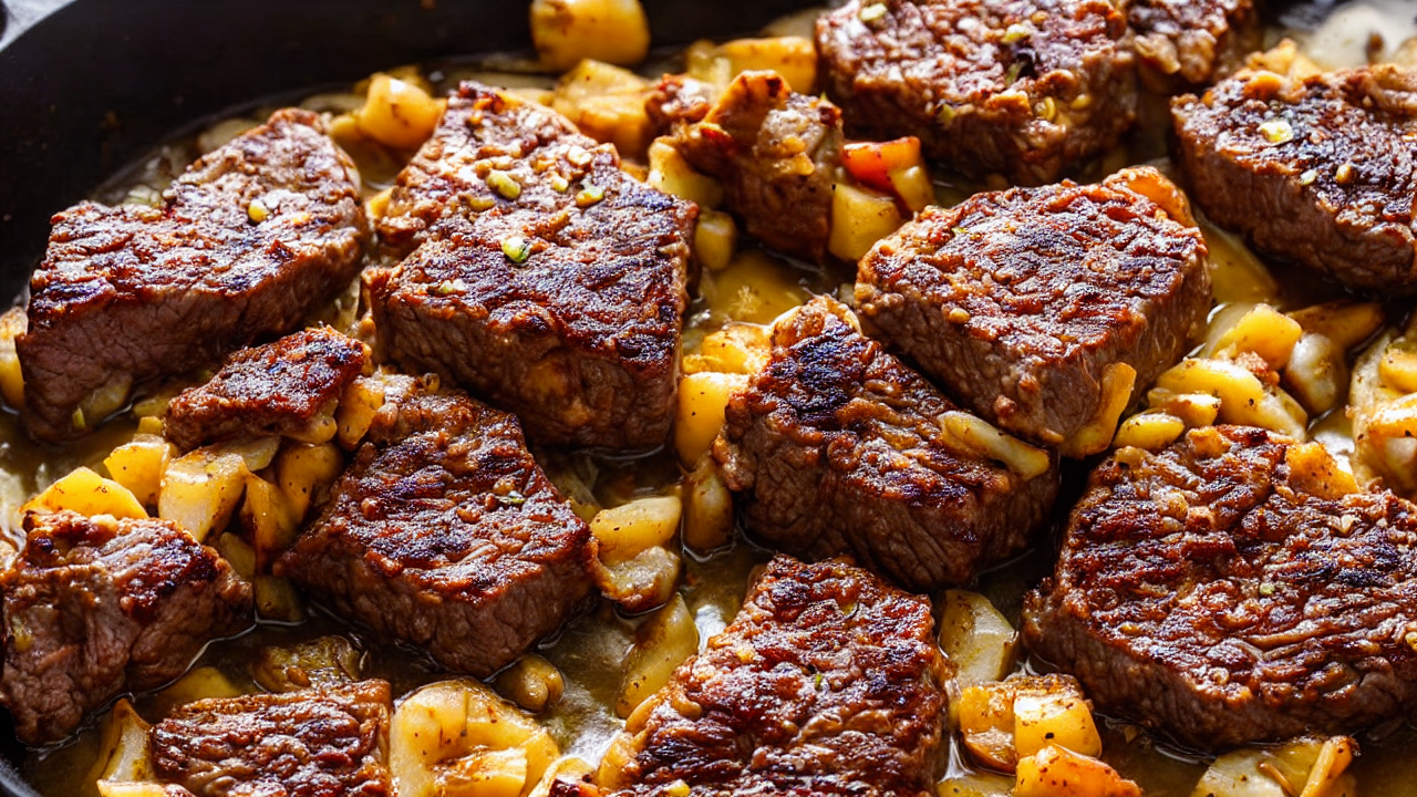 Cut the beef chuck into large chunks and season generously with salt. Sear on al