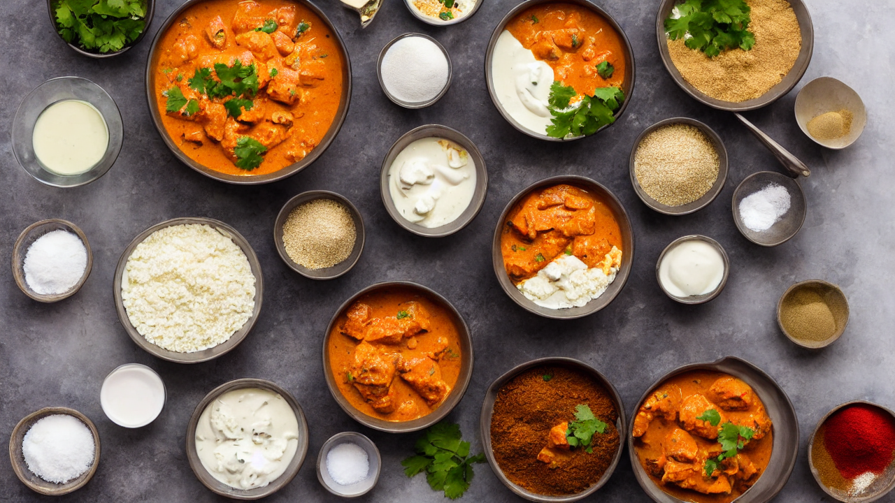 You'll need: chicken thighs, yogurt, garam masala, turmeric, cumin, paprika, gar