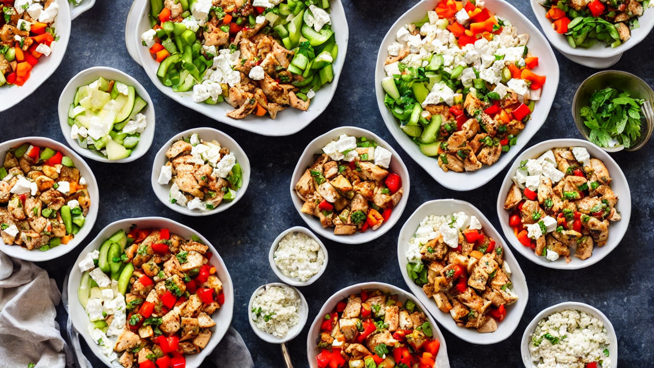 While the chicken rests, let’s prep the veggies! Dice the cucumber and red onion