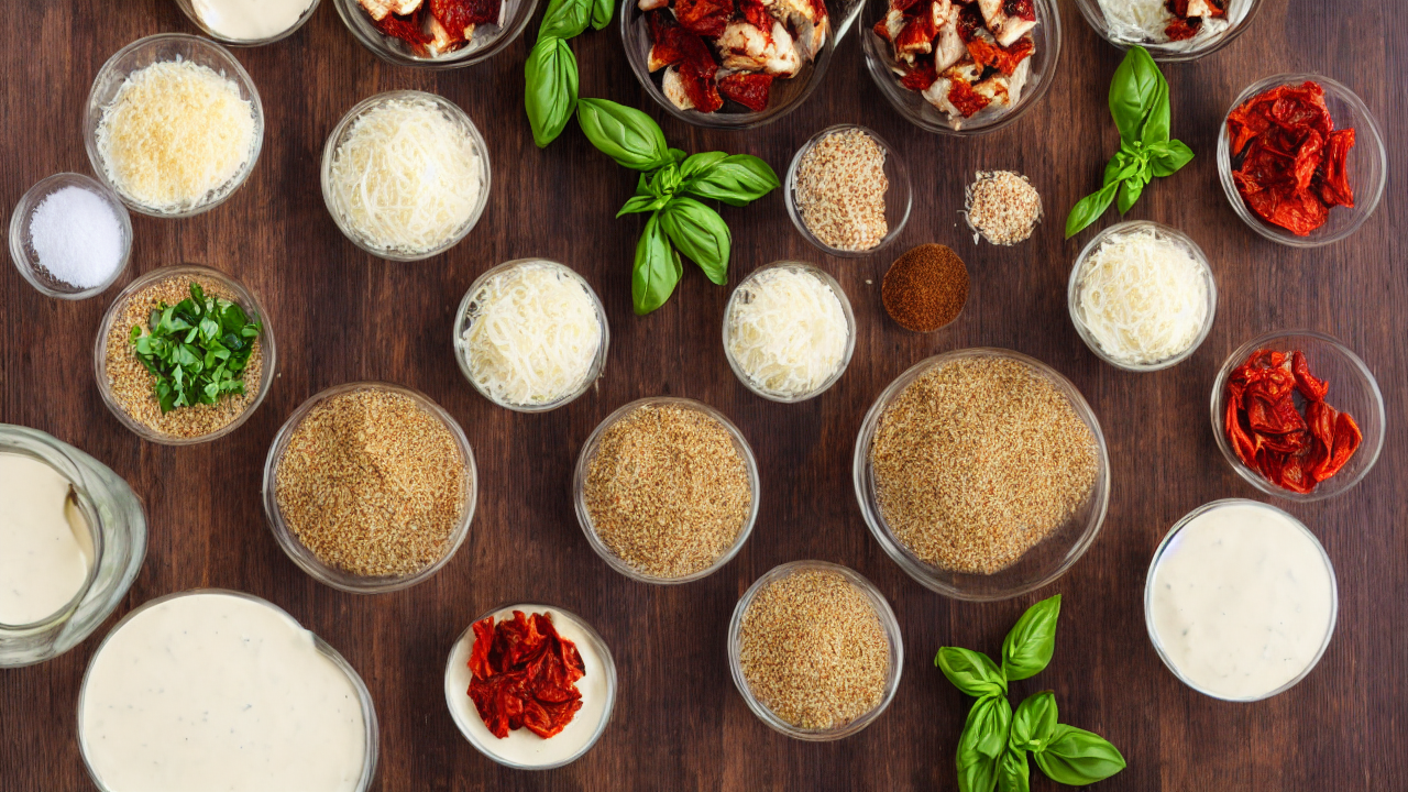 Gather your ingredients: 4 boneless skinless chicken breasts, salt, pepper, Ital