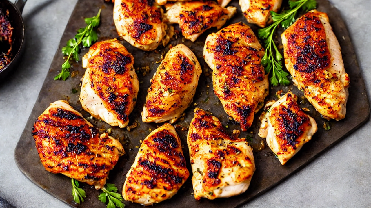 Pound the chicken breasts to an even half-inch thickness so they cook evenly. Se