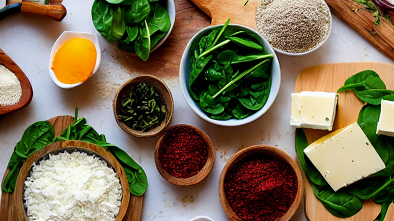 You’ll need: pasta, garlic, cream, feta, spinach, Parmesan, chili flakes, and bu